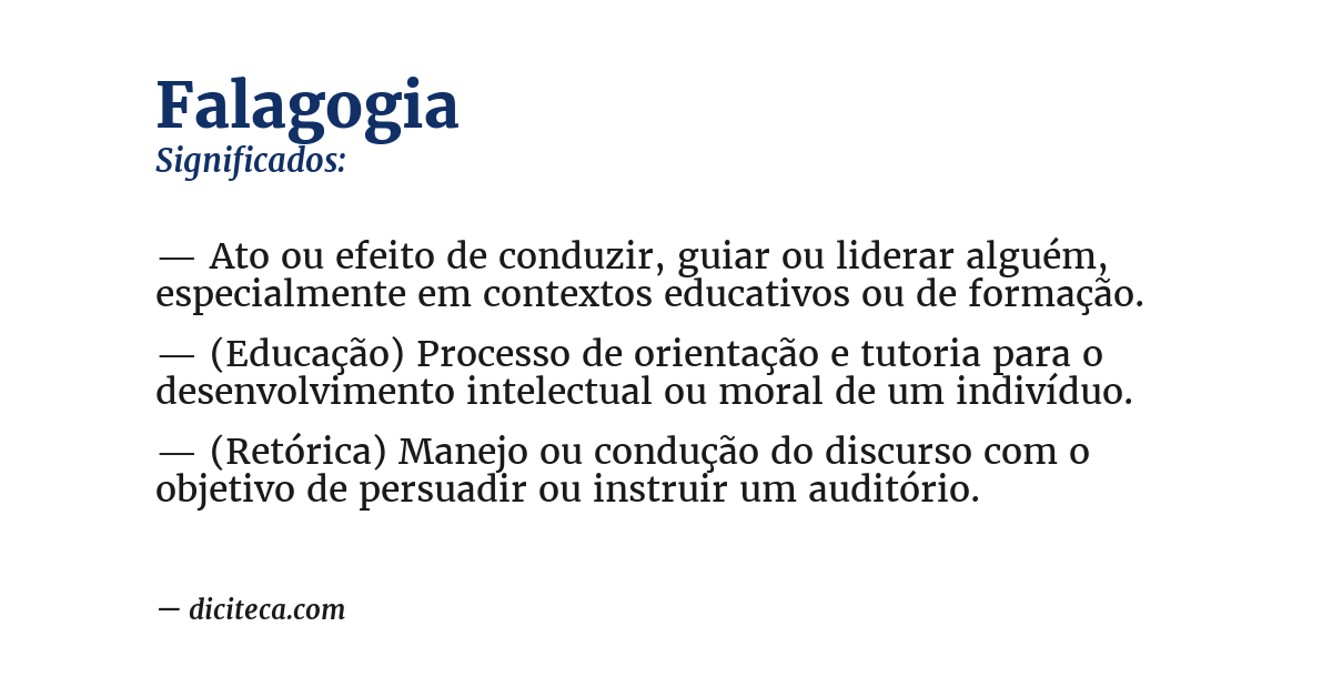 Significado de falagogia