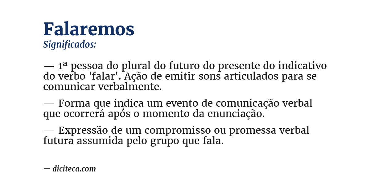 Significado de falaremos