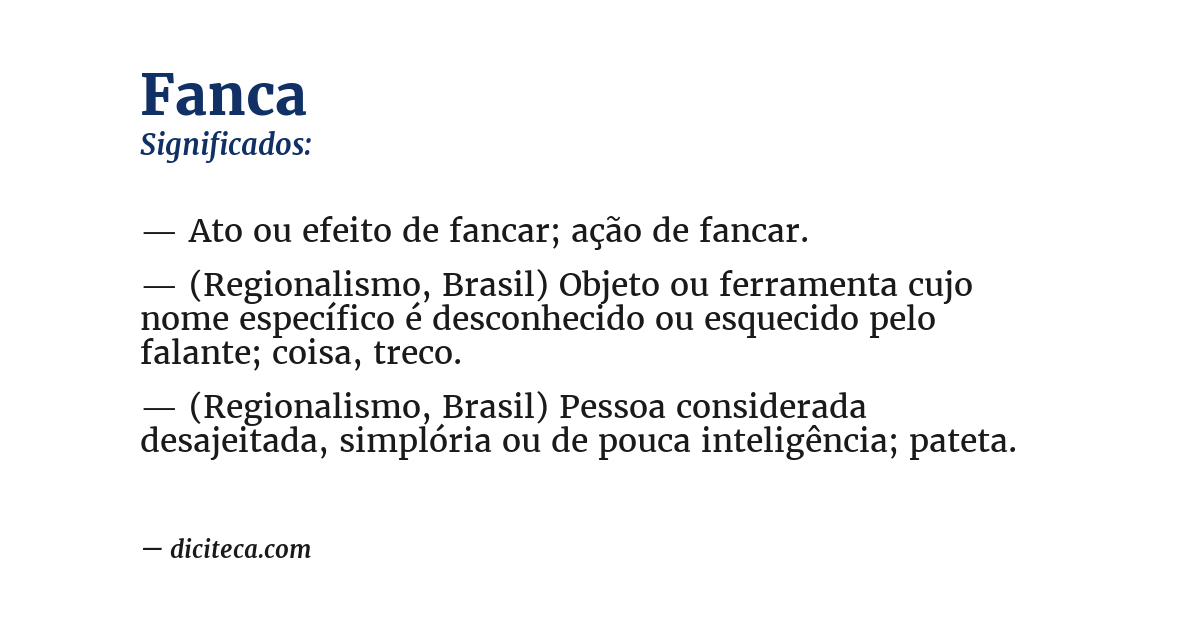 Significado de fanca