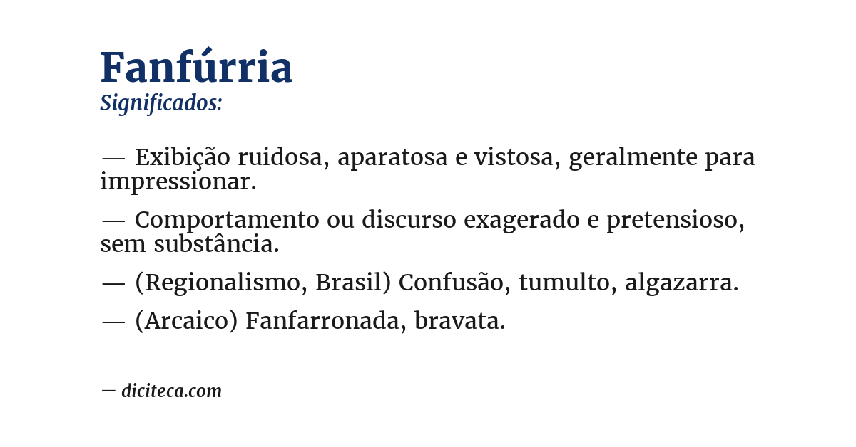 Significado de fanfúrria