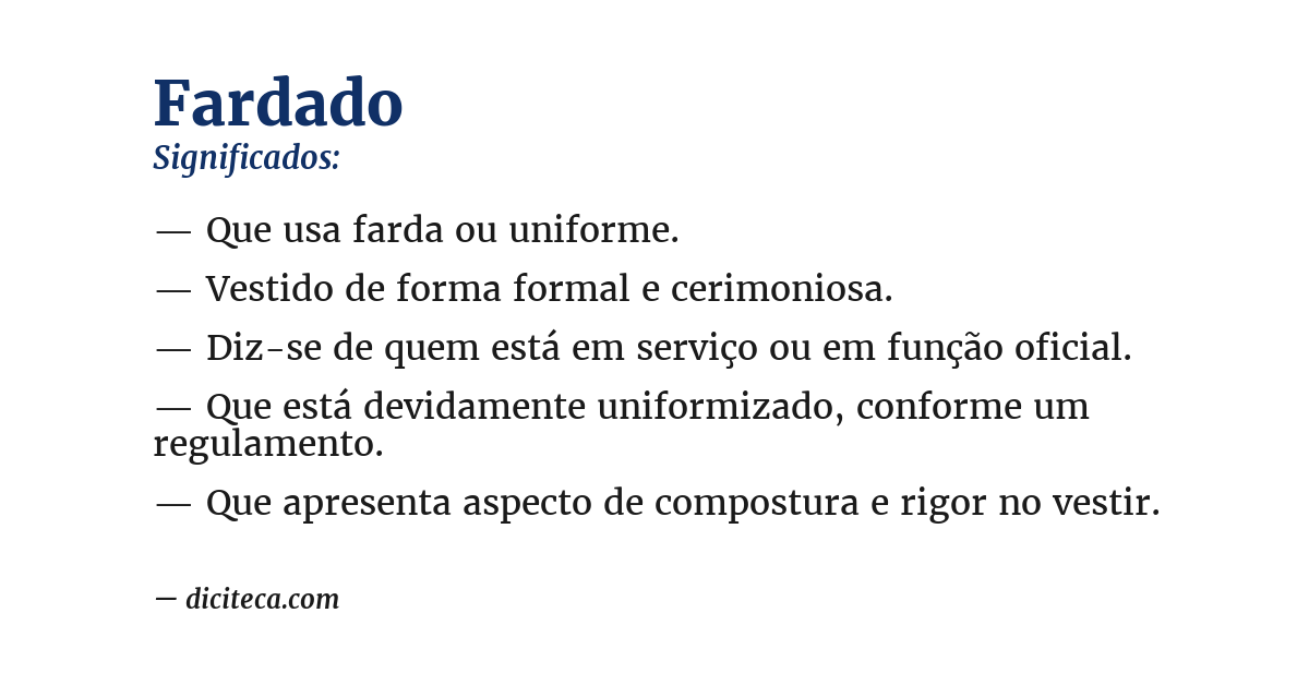 Significado de fardado