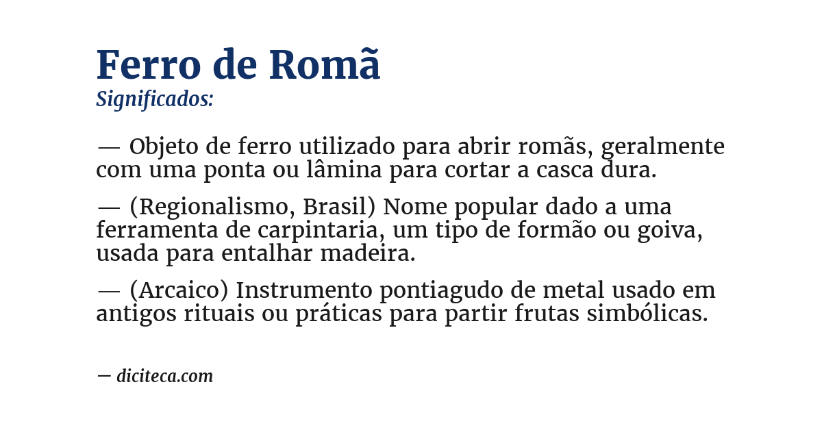 Significado de ferro de romã