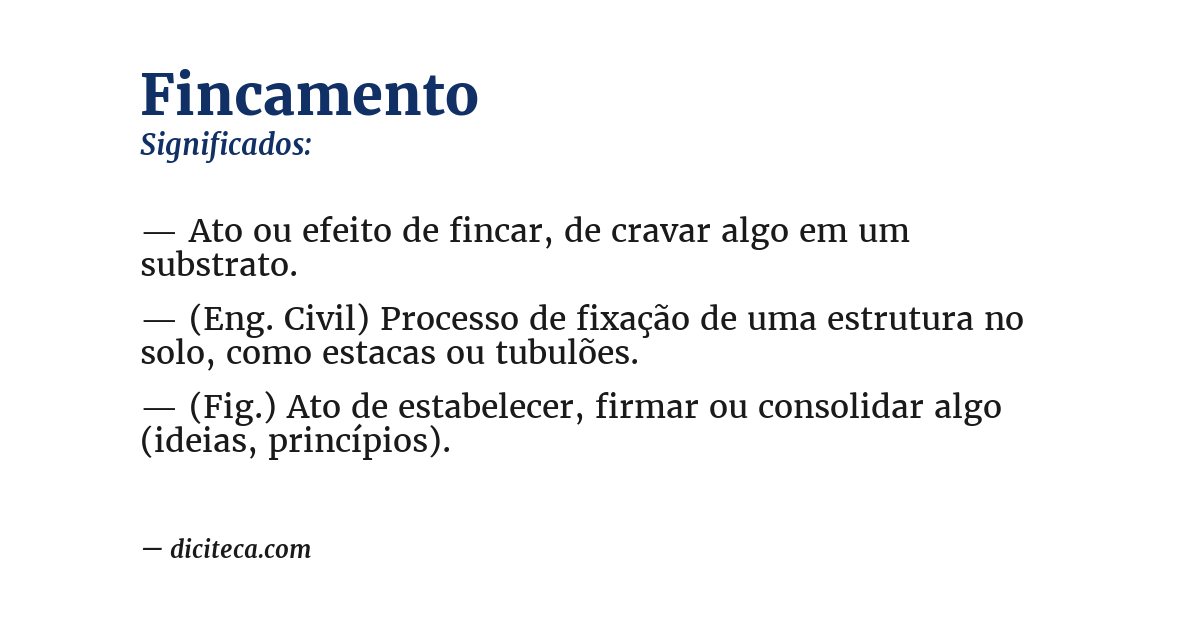 Significado de fincamento