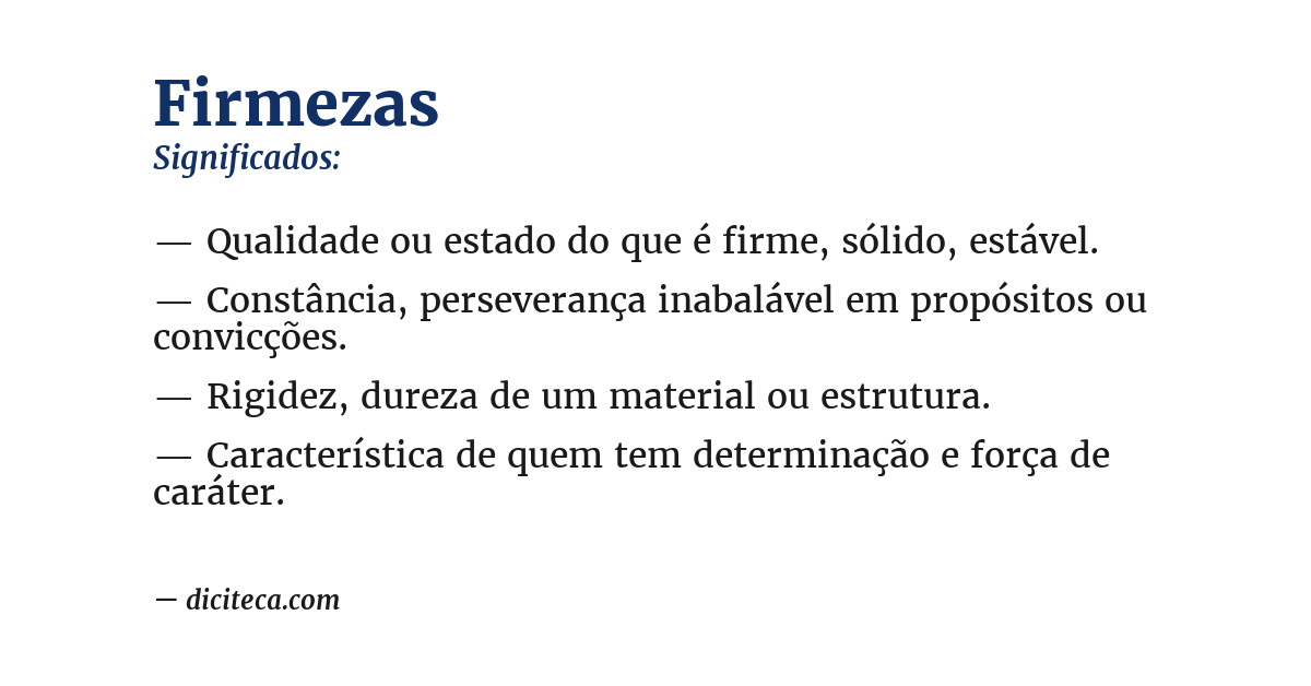 Significado de firmezas