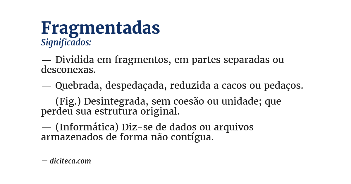 Significado de fragmentadas