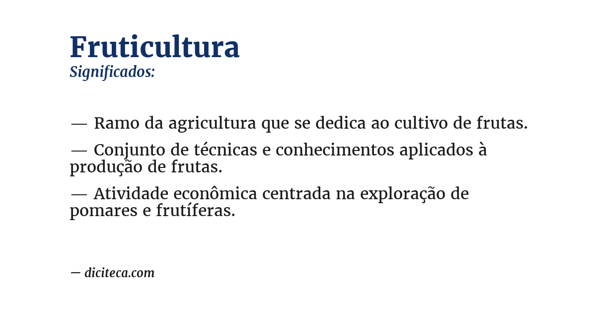 Significado de fruticultura