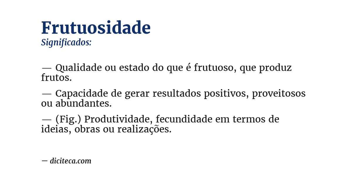 Significado de frutuosidade