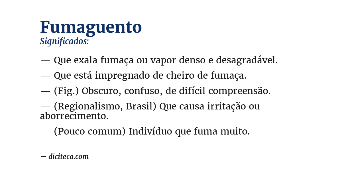 Significado de fumaguento