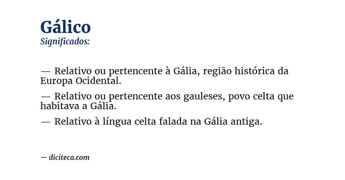 Significado de gálico