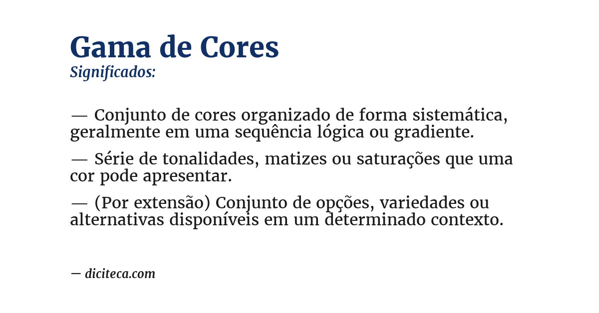 Significado de gama de cores