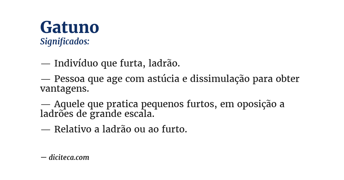 Significado de gatuno
