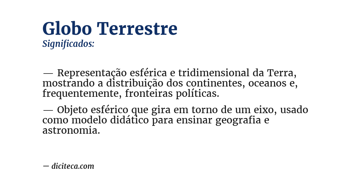 Significado de globo terrestre