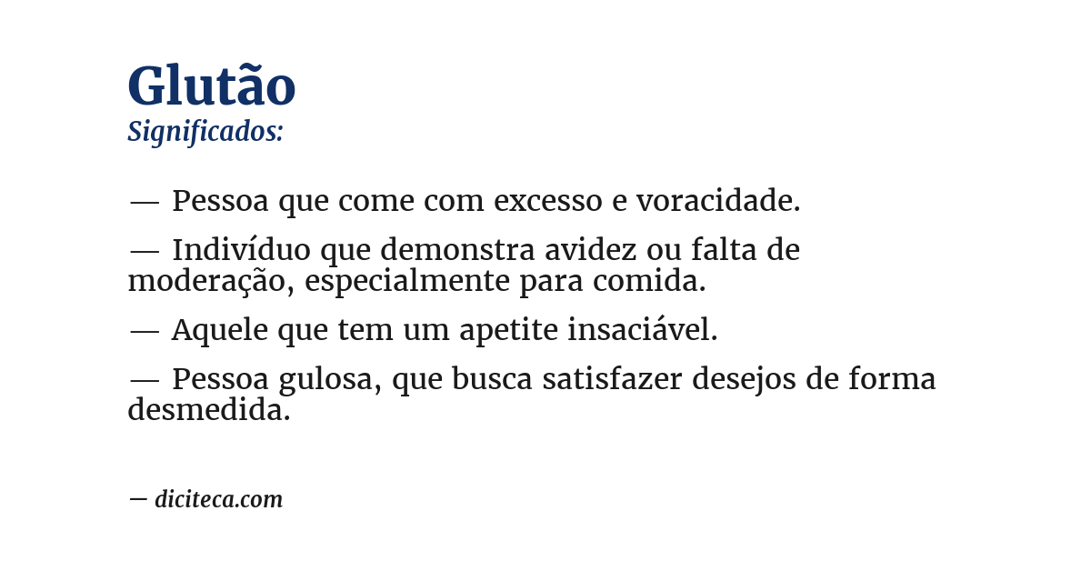 Significado de glutão