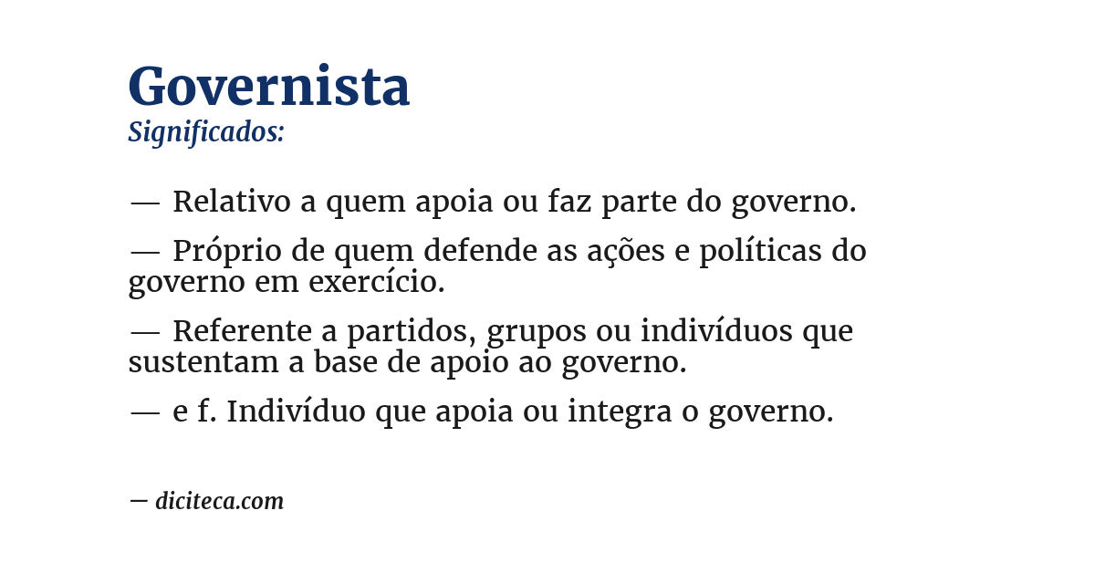 Significado de governista