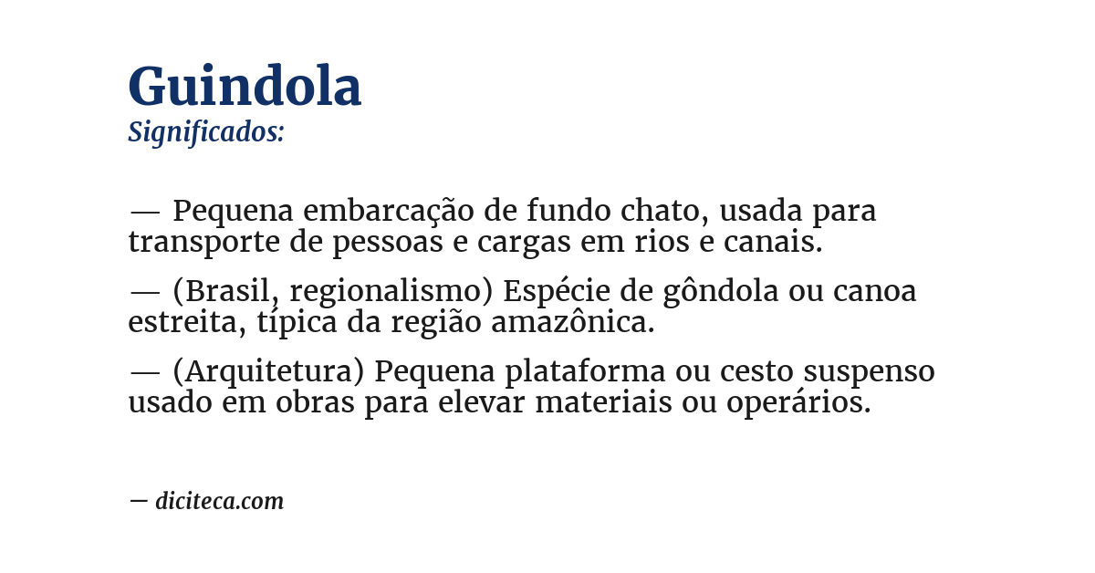 Significado de guindola