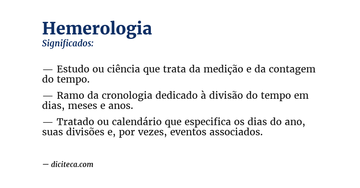 Significado de hemerologia