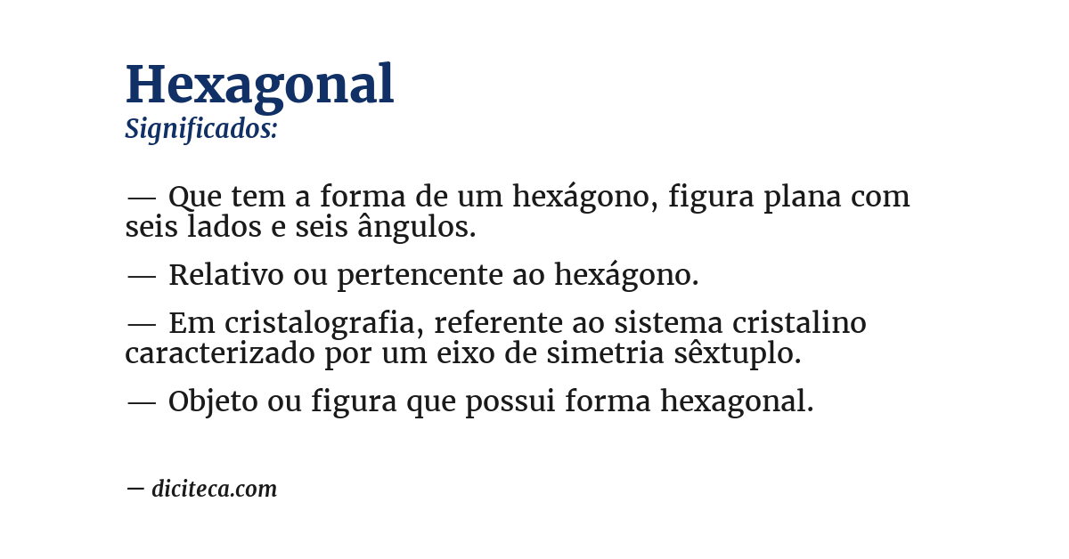 Significado de hexagonal