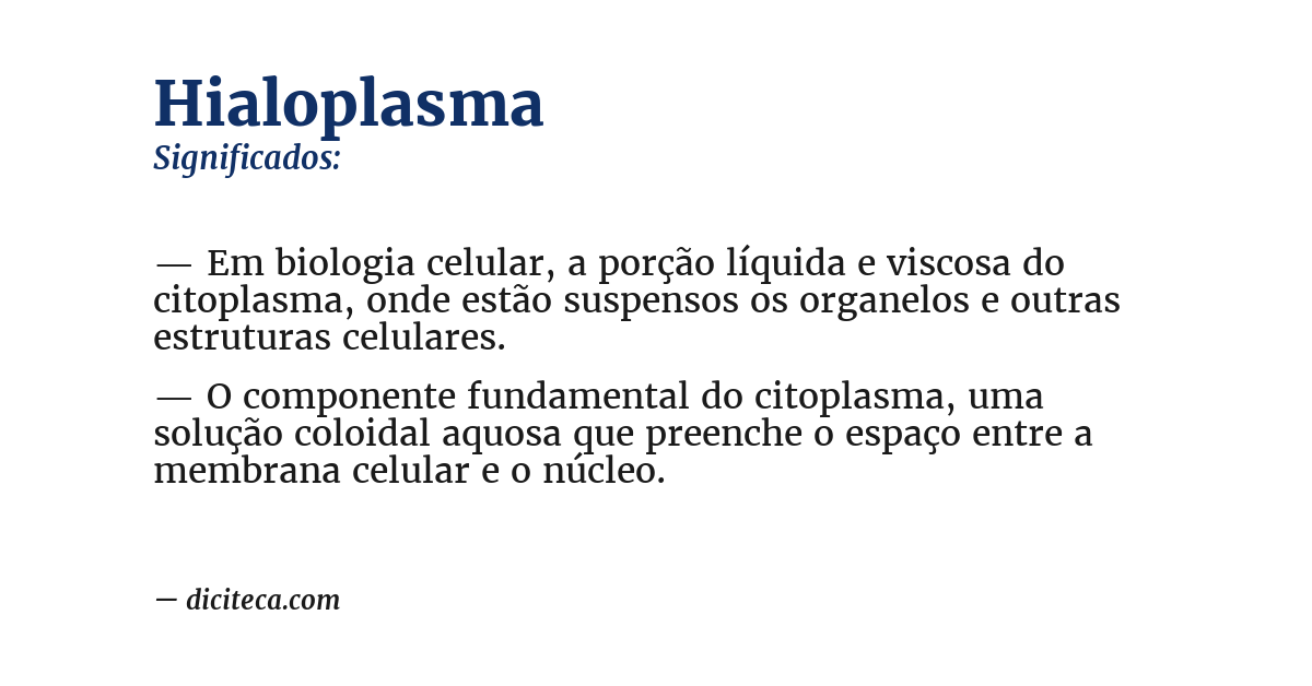 Significado de hialoplasma