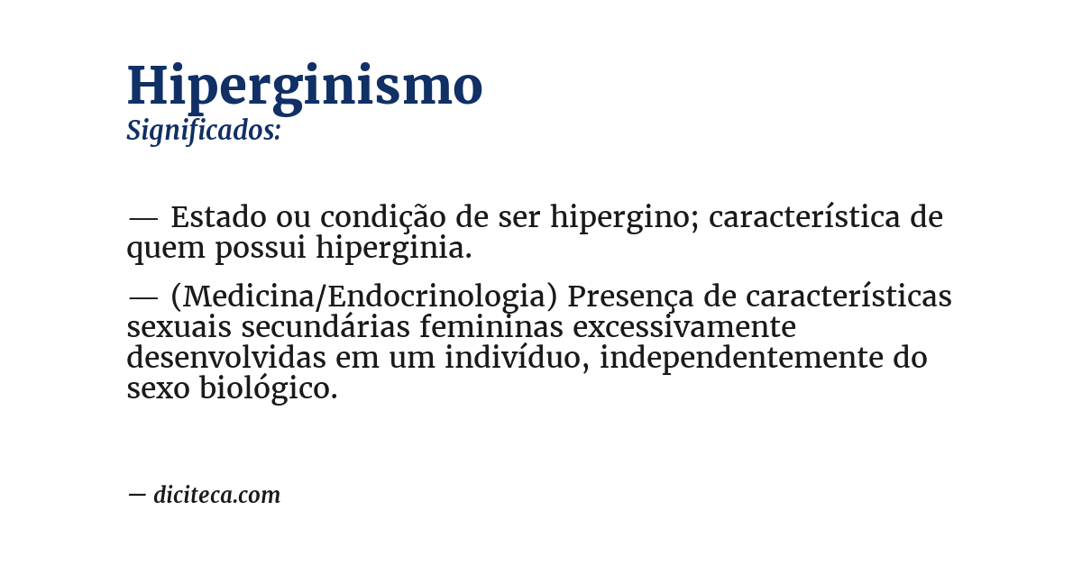 Significado de hiperginismo