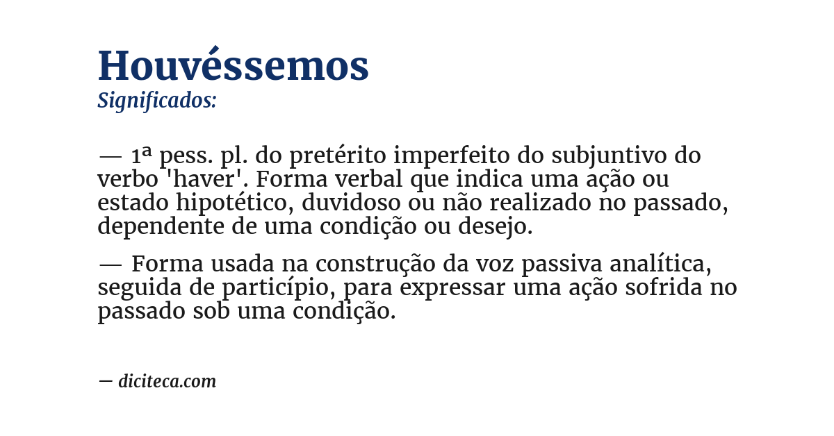 Significado de houvéssemos