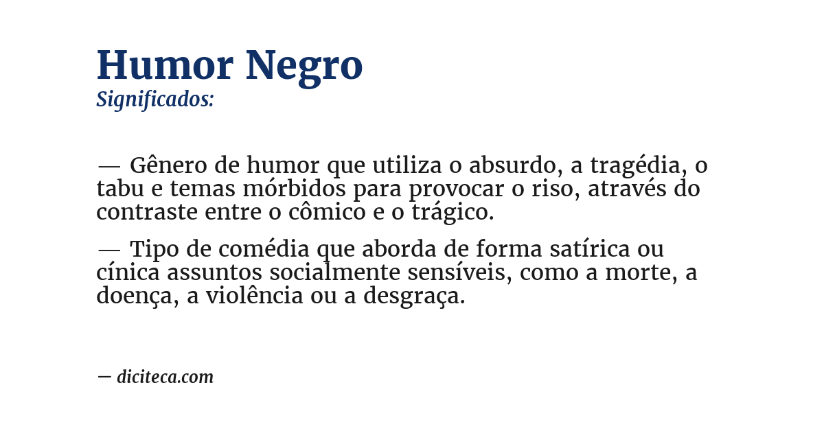 Significado de humor negro