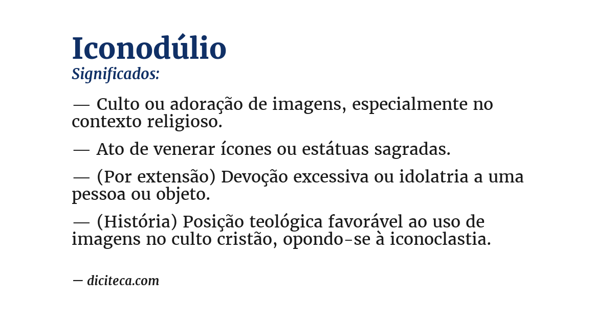 Significado de iconodúlio