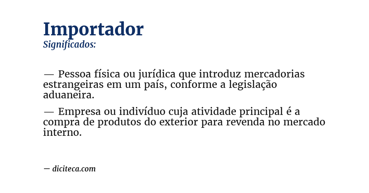 Significado de importador