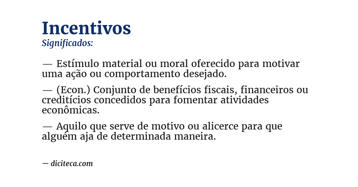 Significado de incentivos