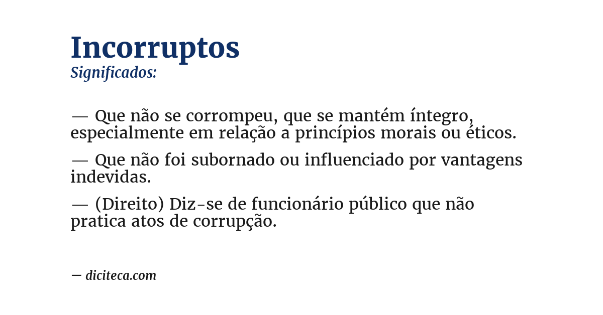 Significado de incorruptos