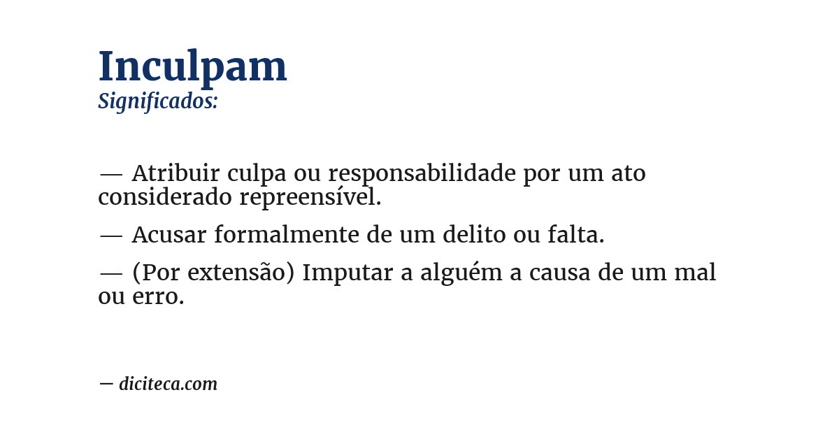 Significado de inculpam