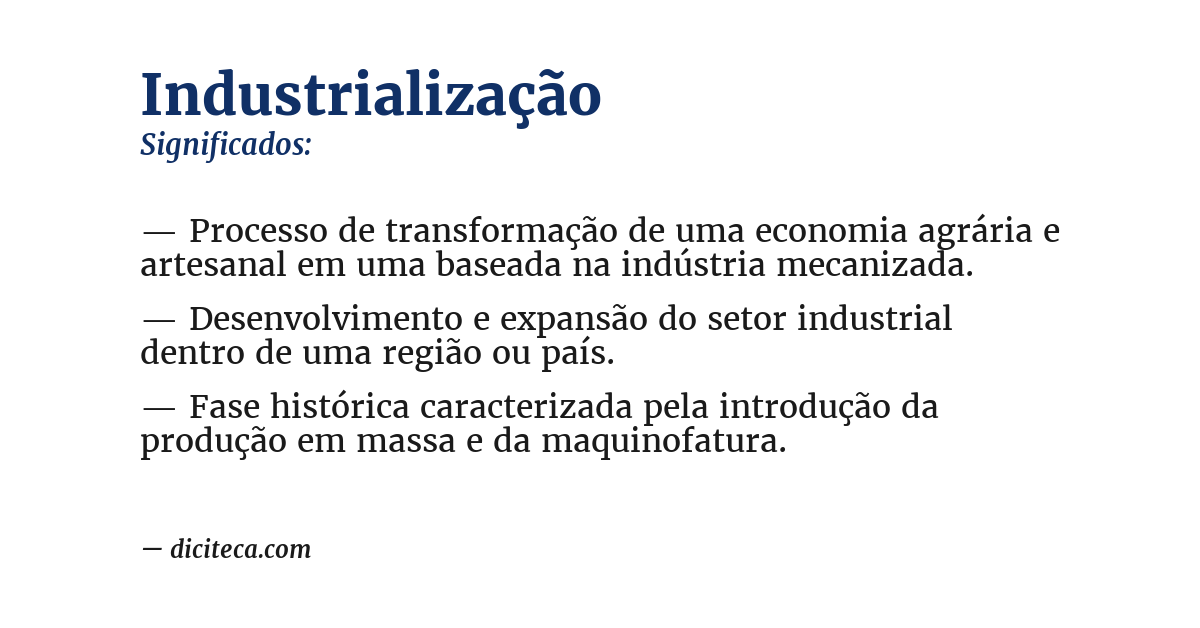 Significado de industrialização