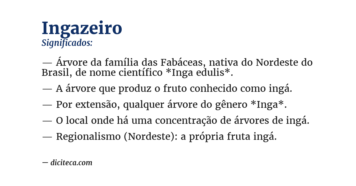 Significado de ingazeiro