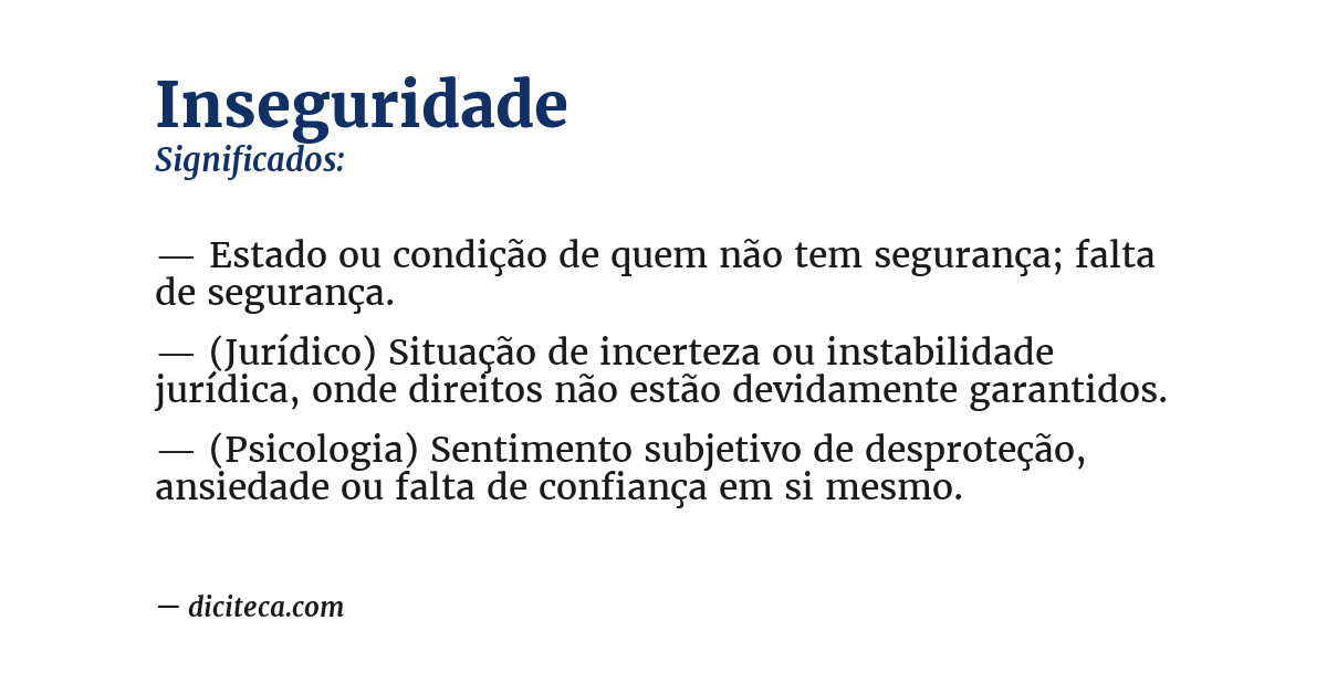 Significado de inseguridade
