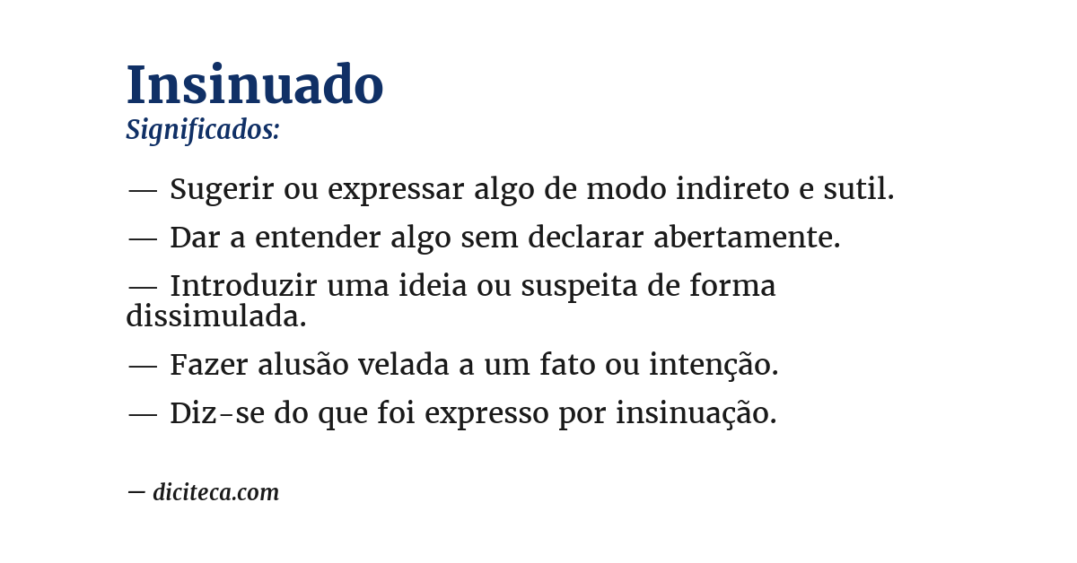Significado de insinuado