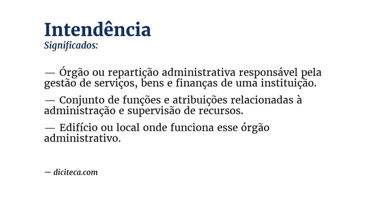 Significado de intendência