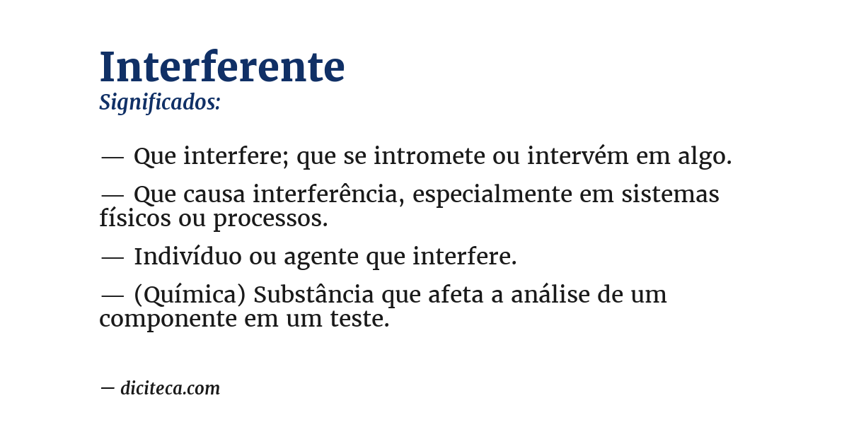 Significado de interferente