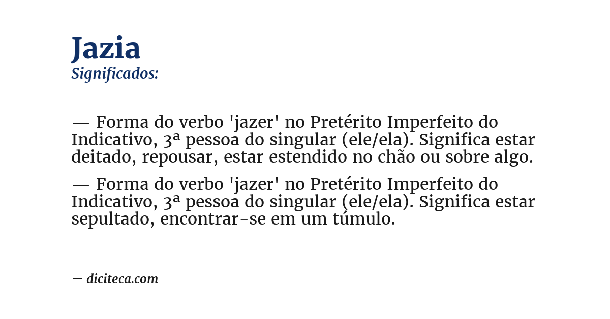 Significado de jazia
