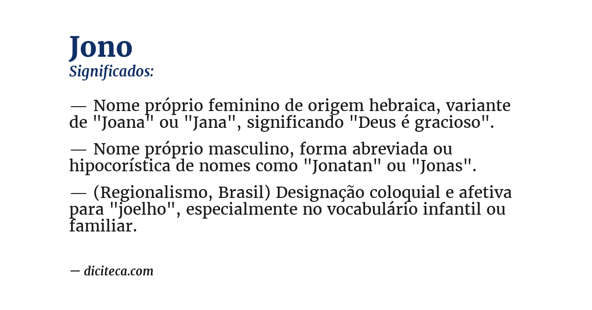 Significado de jono