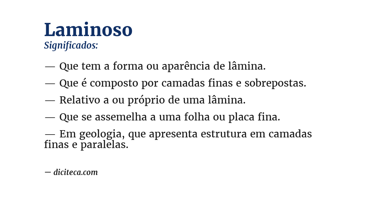 Significado de laminoso