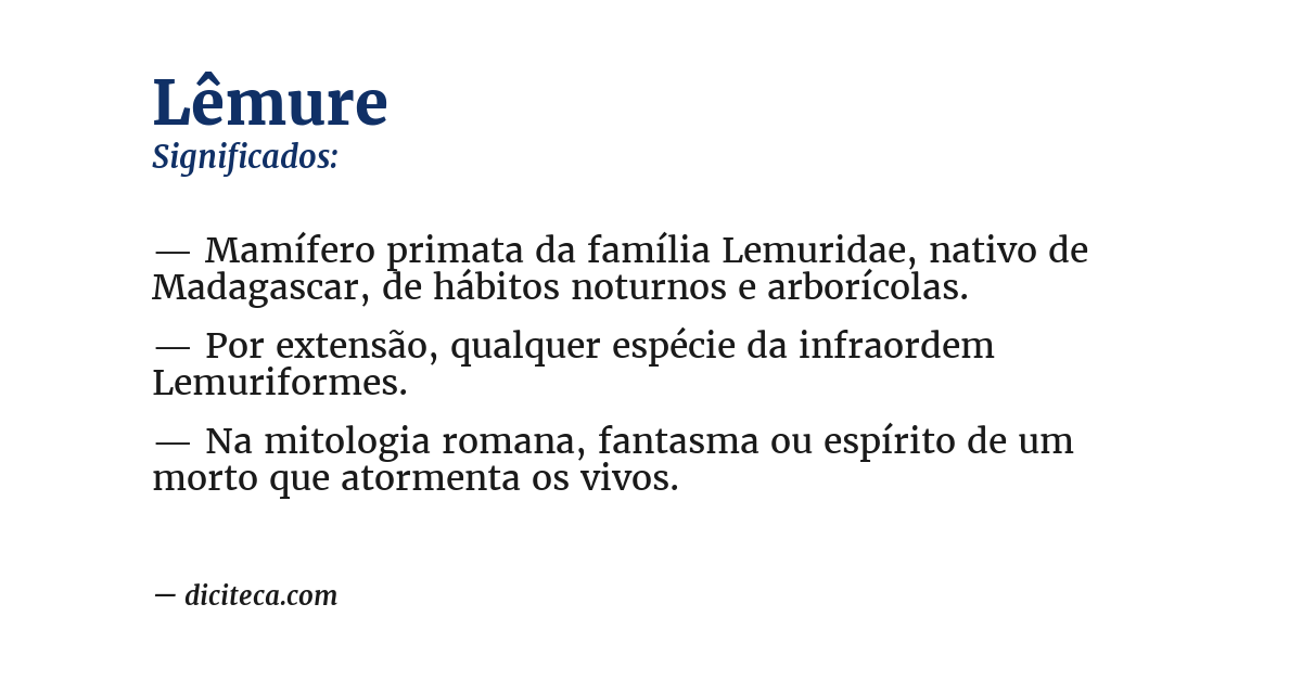 Significado de lêmure