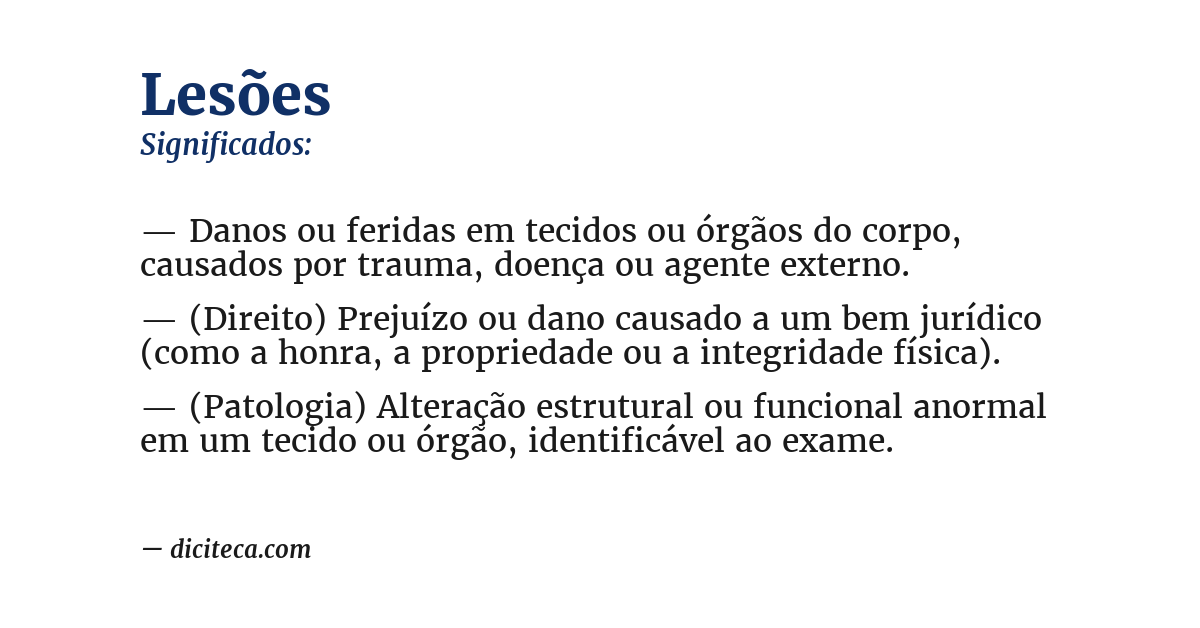 Significado de lesões