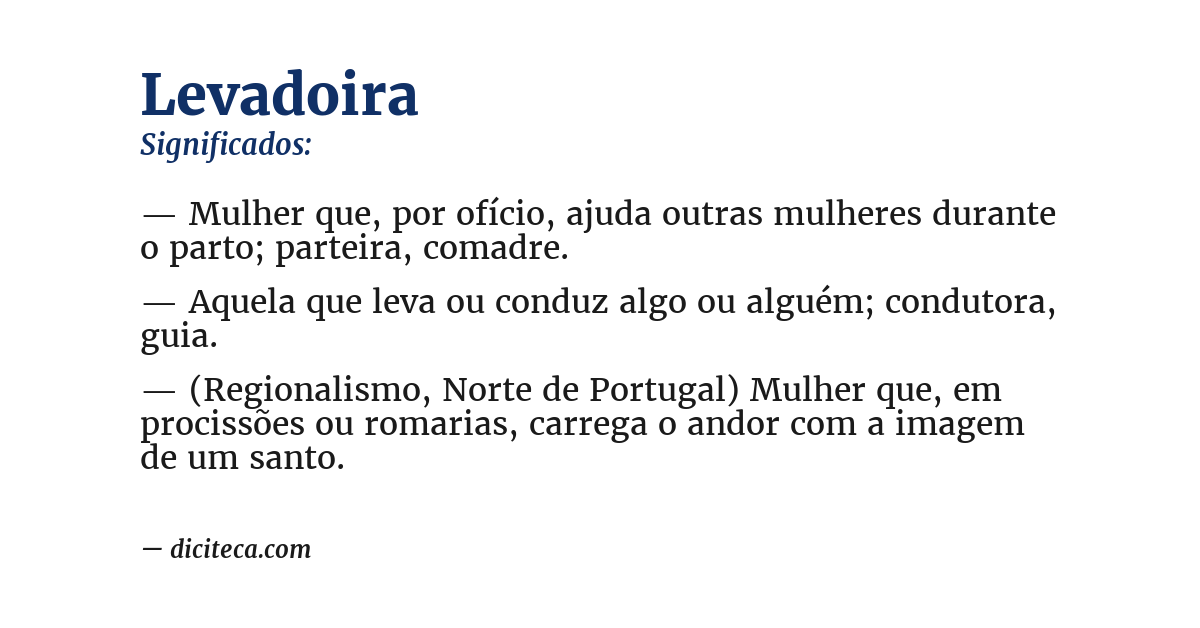 Significado de levadoira