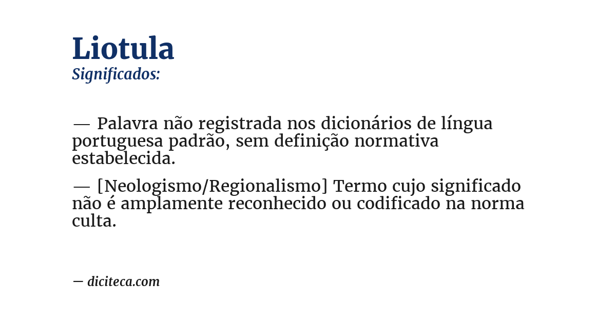 Significado de liotula
