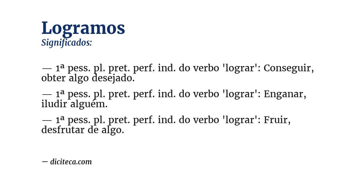 Significado de logramos
