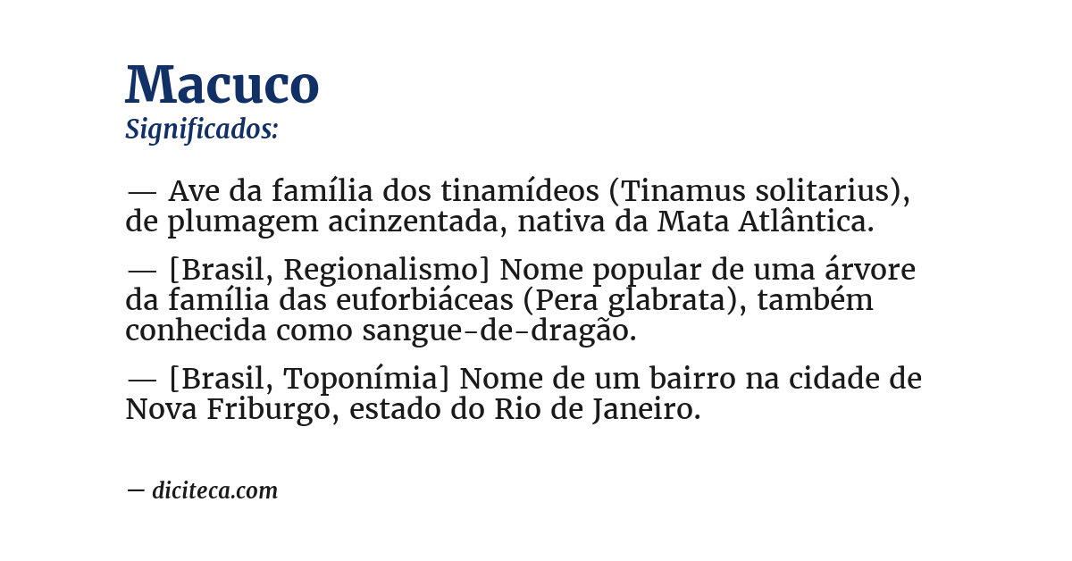 Significado de macuco