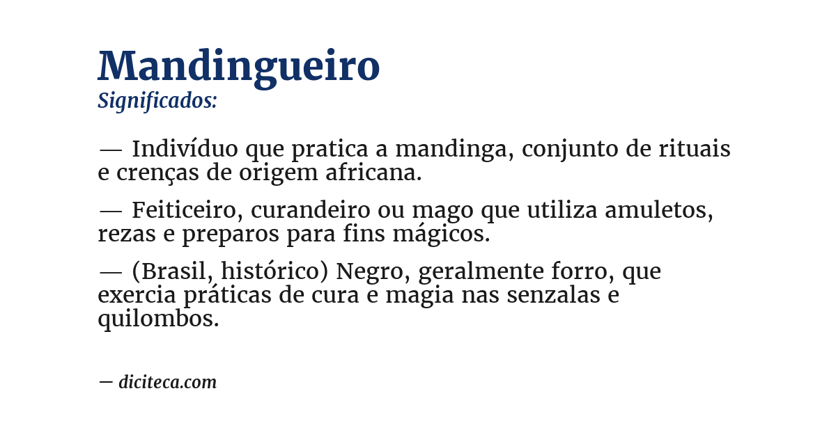 Significado de mandingueiro