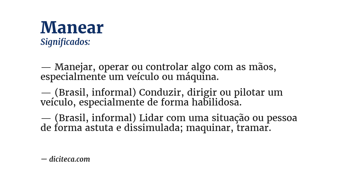 Significado de manear