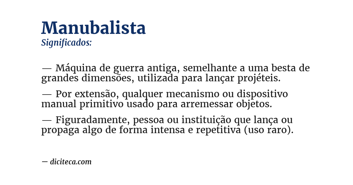 Significado de manubalista