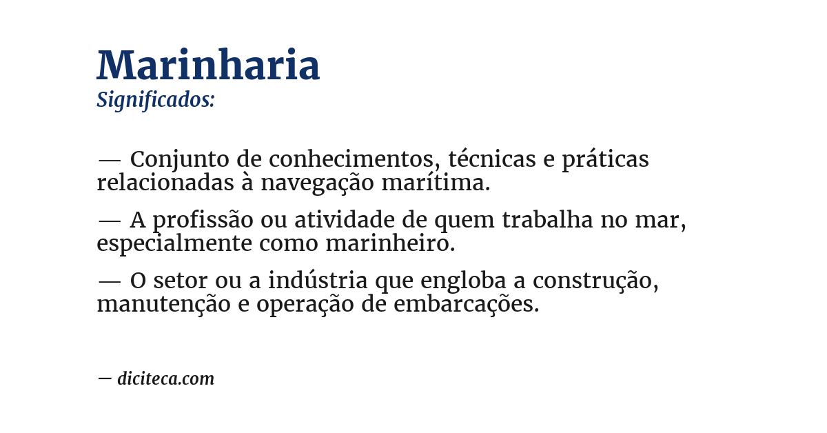 Significado de marinharia