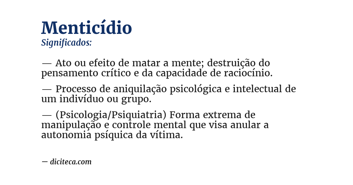 Significado de menticídio